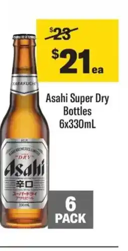 Liquorland Asahi Super Dry Bottles 6x330mL offer