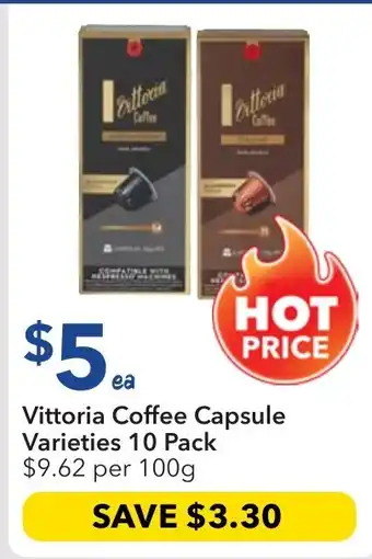 Ritchies Vittoria Coffee Capsule Varieties offer