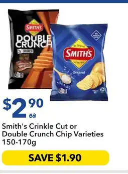 Ritchies Smith's Crinkle Cut or Double Crunch Chip Varieties offer