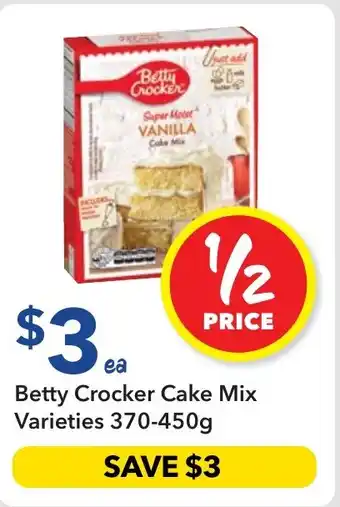 Ritchies Betty Crocker Cake Mix Varieties offer