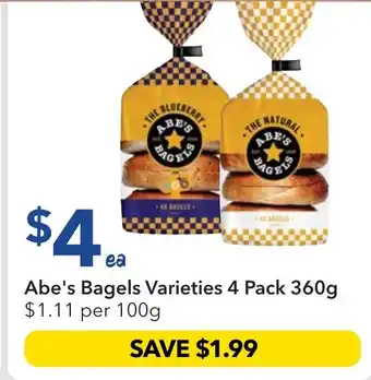 Ritchies Abe's Bagels Varieties 4 Pack offer