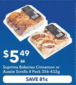 Ritchies Suprima Bakeries Cinnamon or Aussie Scrolls 4 Pack offer