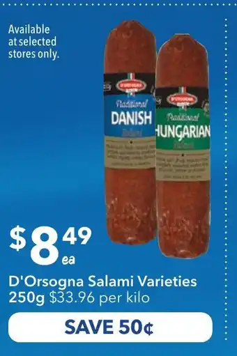 Ritchies D'Orsogna Salami Varieties offer