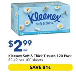 Ritchies Kleenex Soft & Thick Tissues 120 Pack offer