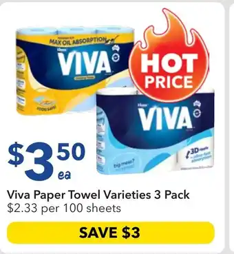 Ritchies Viva Paper Towel Varieties 3 Pack offer