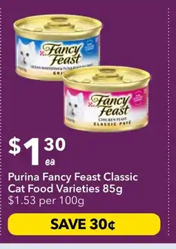 Ritchies Purina Fancy Feast Classic Cat Food Varieties offer