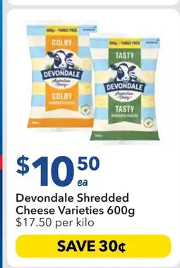 Ritchies Devondale Shredded Cheese Varieties offer