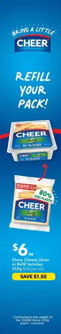 Ritchies Cheer Cheese Slices or Refill Varieties offer