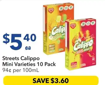 Ritchies Streets Calippo Mini Varieties 10 Pack offer