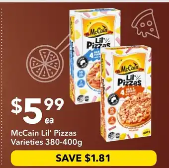 Ritchies McCain Lil' Pizzas Varieties offer