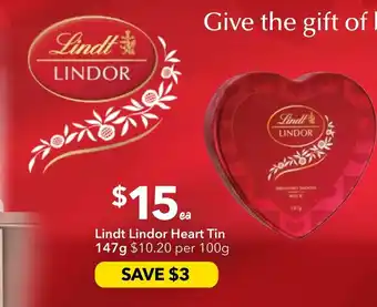 Ritchies Lindt Lindor Heart Tin offer