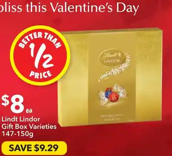 Ritchies Lindt Lindor Gift Box Varieties offer