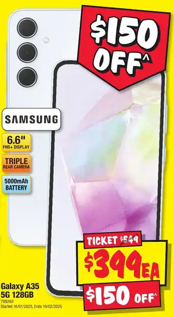 JB Hi-Fi Galaxy A35 5G 128GB offer