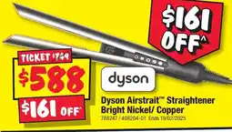 JB Hi-Fi Dyson Airstrait Straightener Bright Nickel/ Copper offer