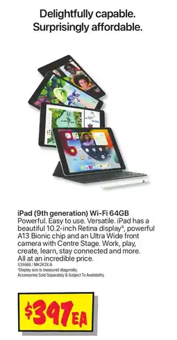 JB Hi-Fi iPad (9th generation) Wi-Fi 64GB offer