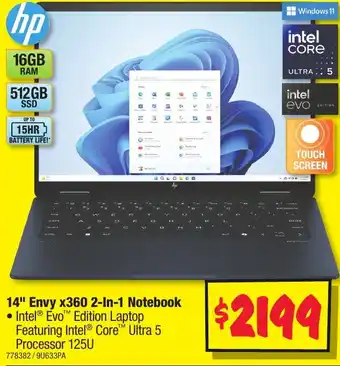 JB Hi-Fi 14" Envy x360 2-In-1 Notebook offer