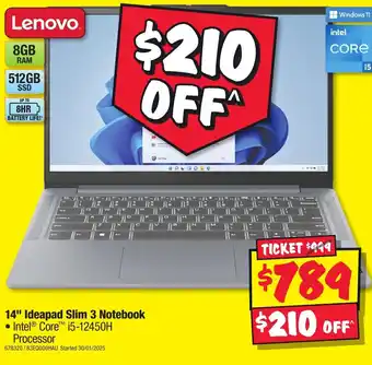 JB Hi-Fi 14" Ideapad Slim 3 Notebook offer