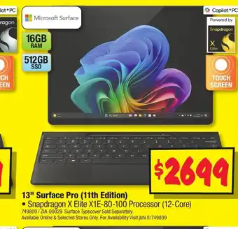 JB Hi-Fi 13" Surface Pro (11th Edition) offer