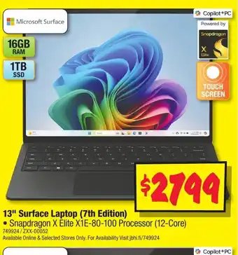 JB Hi-Fi 13" Surface Laptop (7th Edition) offer