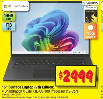 JB Hi-Fi 15" Surface Laptop (7th Edition) offer