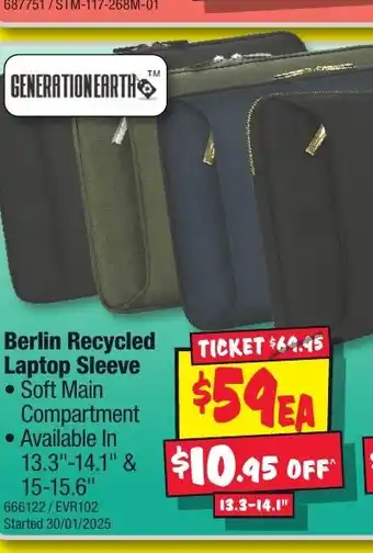 JB Hi-Fi Berlin Recycled Laptop Sleeve 13.3-14.1" offer