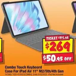 JB Hi-Fi Combo Touch Keyboard Case For iPad Air 11" M2/5th/4th Gen offer