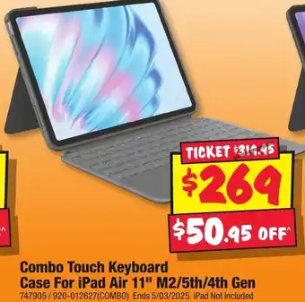 JB Hi-Fi Combo Touch Keyboard Case For iPad Air 11" M2/5th/4th Gen offer