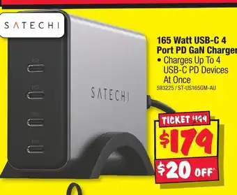 JB Hi-Fi 165 Watt USB-C 4 Port PD GaN Charger offer