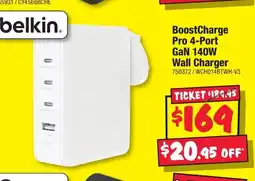 JB Hi-Fi BoostCharge Pro 4-Port GaN 140W Wall Charger offer