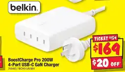 JB Hi-Fi BoostCharge Pro 200W 4-Port USB-C GaN Charger offer