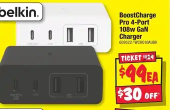 JB Hi-Fi BoostCharge Pro 4-Port 108w GaN Charger offer