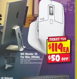 JB Hi-Fi MX Master 3S For Mac (White) offer