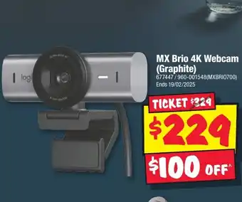 JB Hi-Fi MX Brio 4K Webcam (Graphite) offer