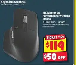 JB Hi-Fi MX Master 3s Performance Wireless Mouse offer