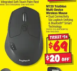 JB Hi-Fi M720 Triathlon Multi-Device Wireless Mouse offer