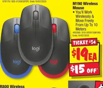 JB Hi-Fi M190 Wireless Mouse offer