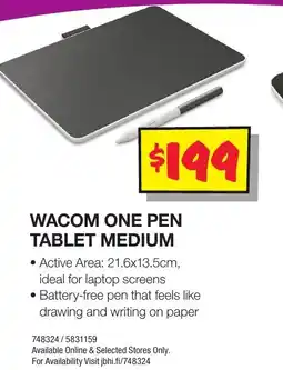 JB Hi-Fi Wacom One Pen Tablet Medium offer