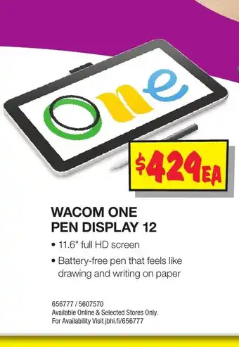 JB Hi-Fi Wacom One Pen Display 12 offer