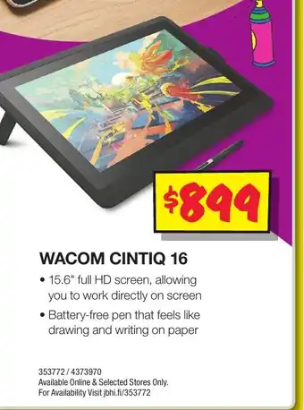 JB Hi-Fi Wacom Cintiq 16 offer