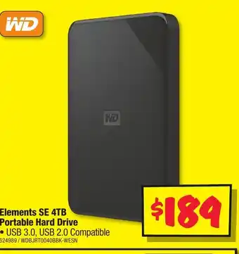 JB Hi-Fi Elements SE 4TB Portable Hard Drive offer