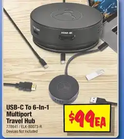 JB Hi-Fi USB-C To 6-In-1 Multiport Travel Hub offer