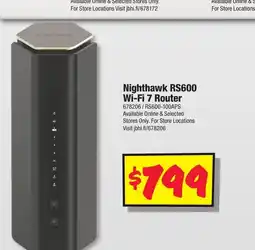 JB Hi-Fi Nighthawk RS600 Wi-Fi 7 Router offer