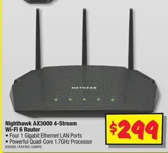 JB Hi-Fi Nighthawk AX3000 4-Stream Wi-Fi 6 Router offer