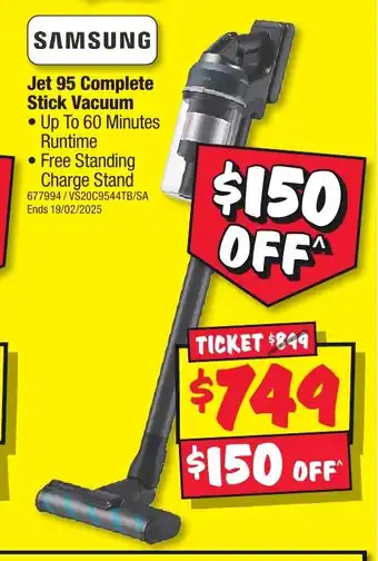 JB Hi-Fi Jet 95 Complete Stick Vacuum offer