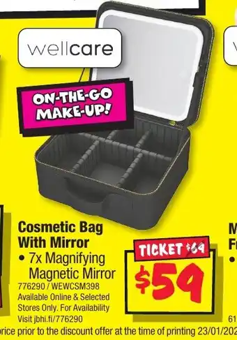 JB Hi-Fi Cosmetic bag with mirror offer