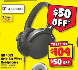 JB Hi-Fi HD 400S Over-Ear Wired Headphones offer