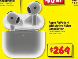 JB Hi-Fi Apple airpods 4 with active noise cancellation offer