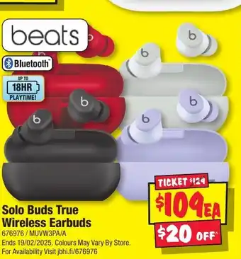 JB Hi-Fi Solo buds true wireless earbuds offer