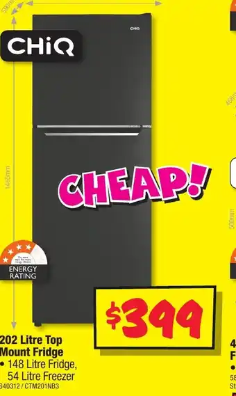 JB Hi-Fi 202 Litre Top Mount Fridge offer