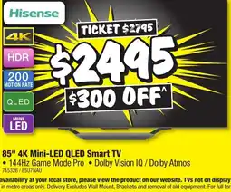 JB Hi-Fi 85" 4K Mini-LED QLED Smart TV offer